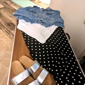 Black polka dot capris